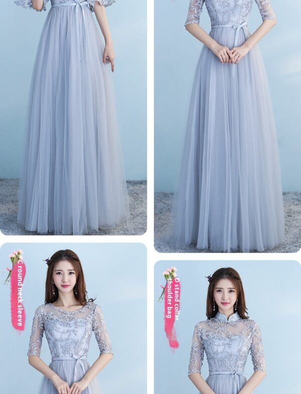 Long Bridesmaid Blue Wedding Dress Girlfriends Party Dress - Image 5