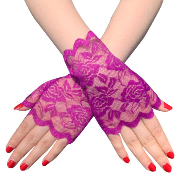 Women's Sun-proof Short Half-finger Lace Gloves - Image 7