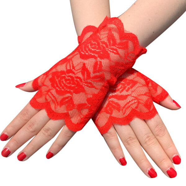 Women's Sun-proof Short Half-finger Lace Gloves - Image 10