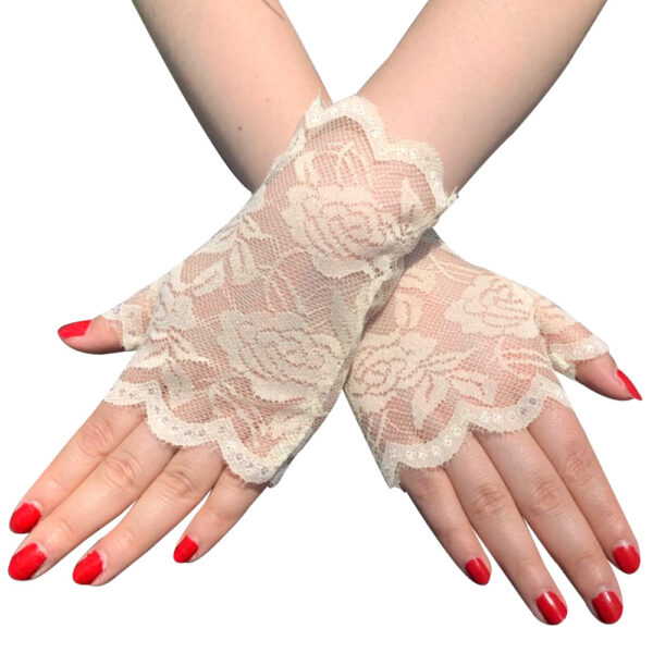 Women's Sun-proof Short Half-finger Lace Gloves - Image 2