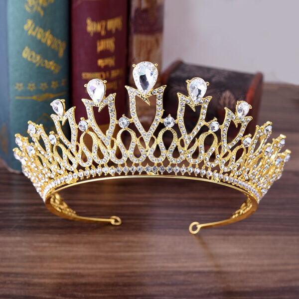 New Wedding Accessories Headband Korean Sweet Princess Alloy Rhinestone Multicolor Bridal Crown Headdress - Image 4