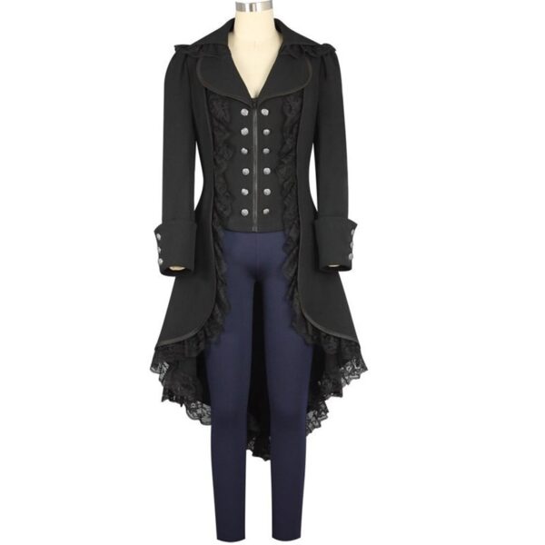 Steampunk Tuxedo Black Gothic Victorian Ladies Jacket Bc7918 - Image 2