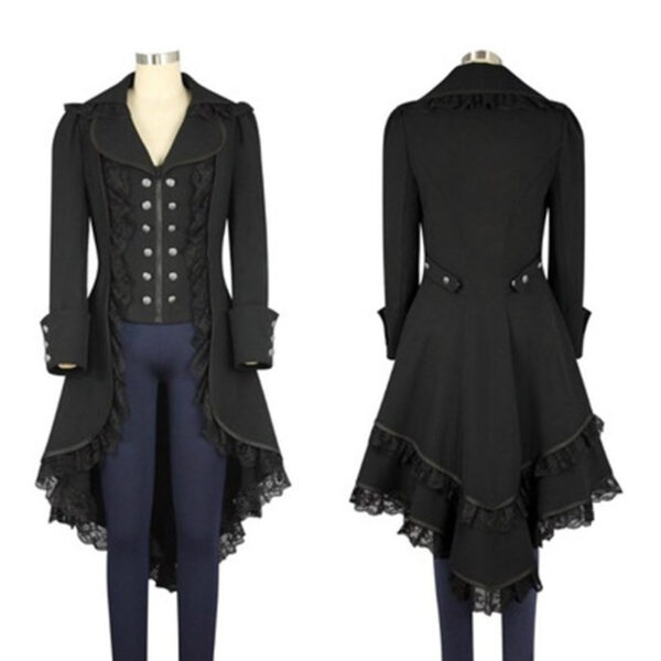 Steampunk Tuxedo Black Gothic Victorian Ladies Jacket Bc7918 - Image 5