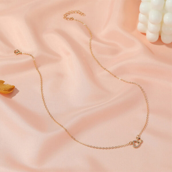 Love Necklace Temperament Double Peach Heart Pendant Clavicle Chain - Image 4