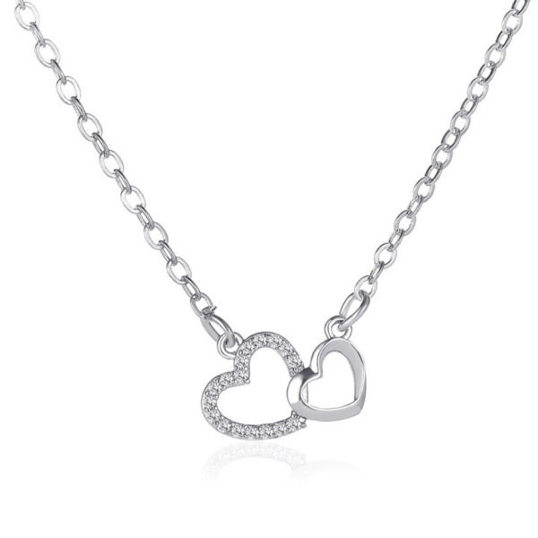 Love Necklace Temperament Double Peach Heart Pendant Clavicle Chain - Image 6