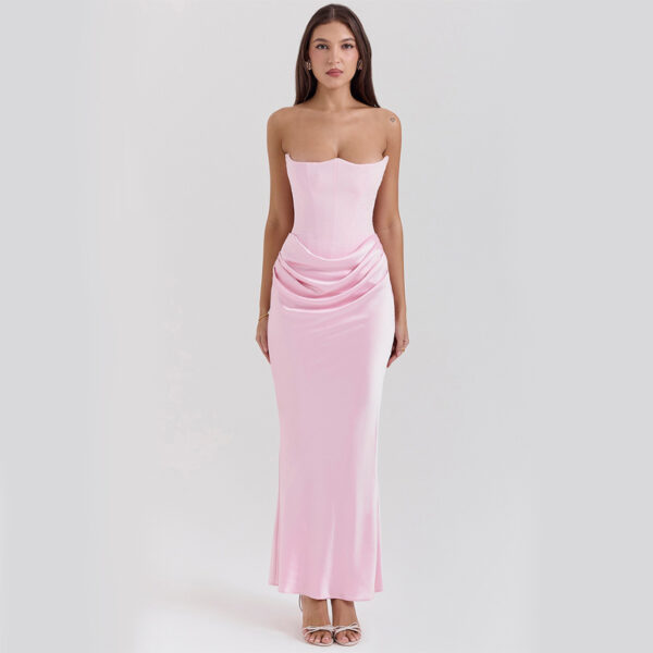 Slim Tube Top Long Dress Sexy Fashion Bandeau Backless Party Evening Dresses For Women Clothing - Image 6