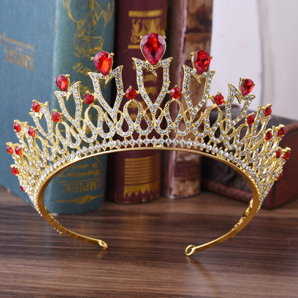 New Wedding Accessories Headband Korean Sweet Princess Alloy Rhinestone Multicolor Bridal Crown Headdress - Image 9