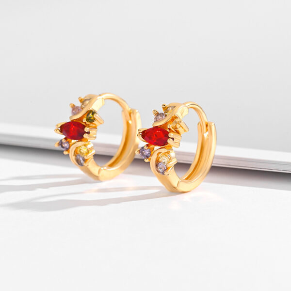 Fashion Multi-style Square Crystal Zircon Ornament Gold Plated Diamond Ear Ring - Image 10