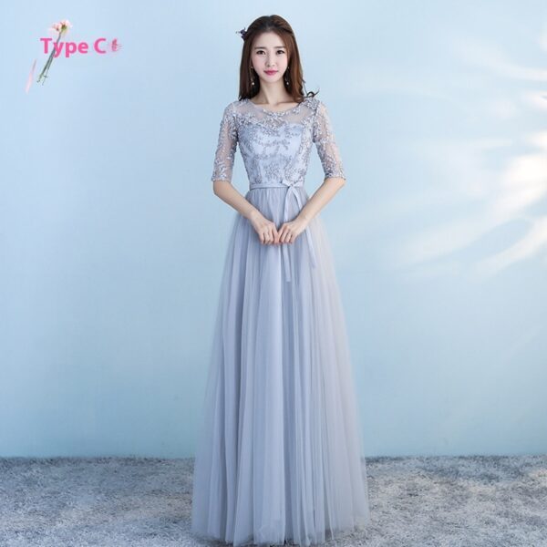 Long Bridesmaid Blue Wedding Dress Girlfriends Party Dress - Image 10