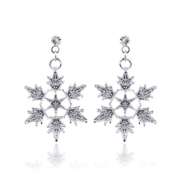 Exquisite Bridal Christmas Snowflake Necklace, Earring Set, Wedding Jewelry, Wedding Dress, Jewelry 4590 - Image 3