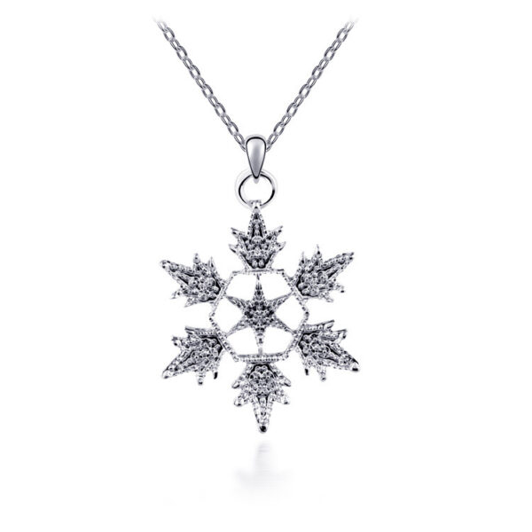 Exquisite Bridal Christmas Snowflake Necklace, Earring Set, Wedding Jewelry, Wedding Dress, Jewelry 4590 - Image 2