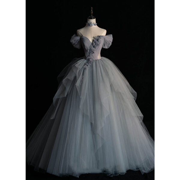 Female Texture Host Gift Tulle Tutu French Banquet Princess Dress - Image 8