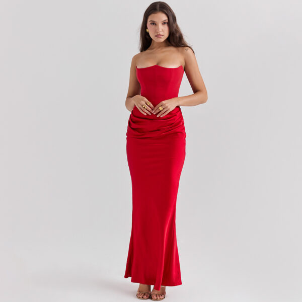 Slim Tube Top Long Dress Sexy Fashion Bandeau Backless Party Evening Dresses For Women Clothing - Image 4