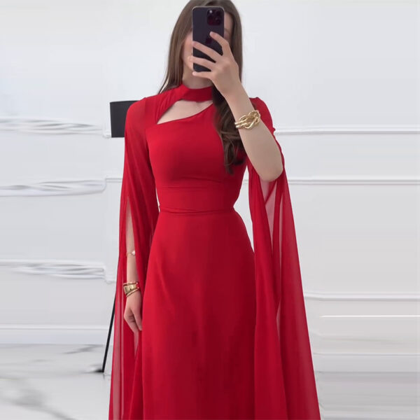 Women's Clothing Sexy Slimming Slim-fit Graceful Long Sleeve Dress - Image 8