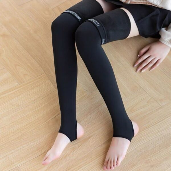 Women's Fleece-lined Thick Silicone Non-slip Thigh Knee Socks - Image 2