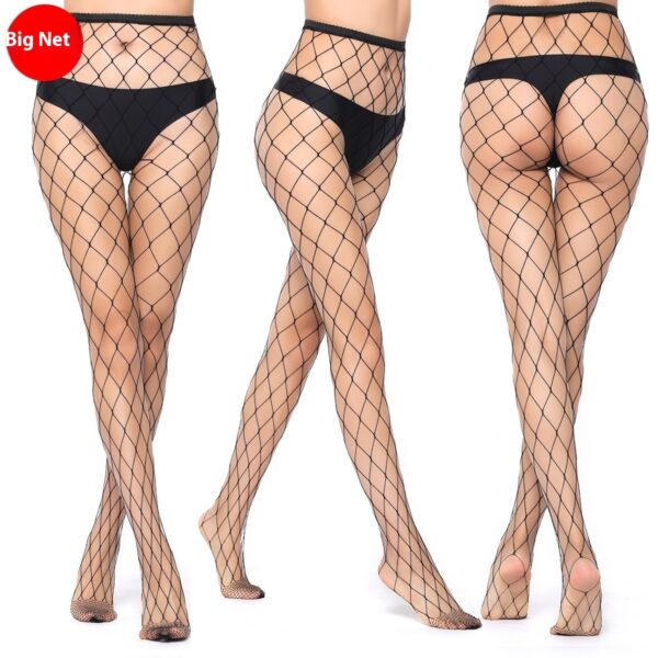 Plus Size Fishnet Stockings Black Silk Female Four Seasons Thin Super Elastic Romper - Image 2