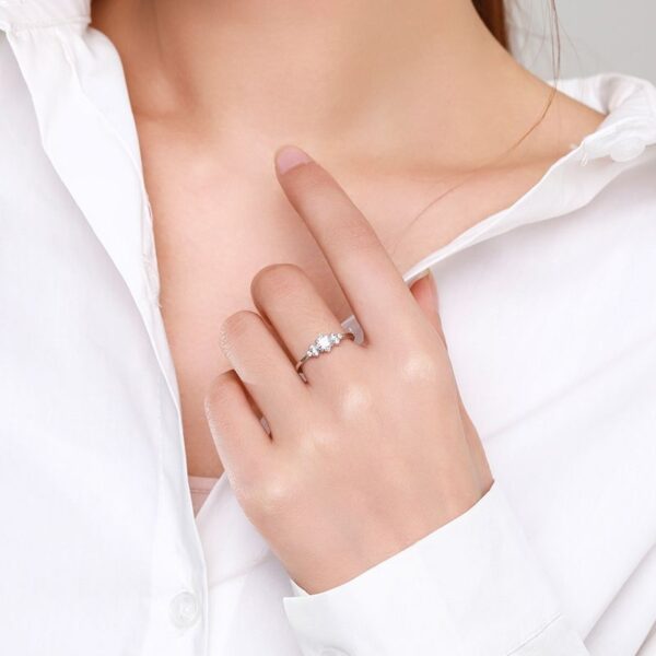 S925 Silver Ring Female Japanese And Korean Simple Light Luxury Zircon - Image 5