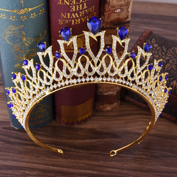 New Wedding Accessories Headband Korean Sweet Princess Alloy Rhinestone Multicolor Bridal Crown Headdress - Image 2