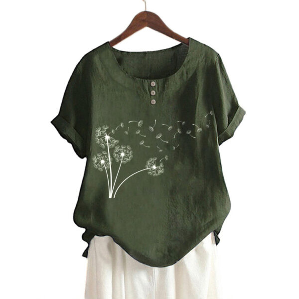 Loose-fitting Casual Round-neck Short Sleeve T-shirt - Image 2