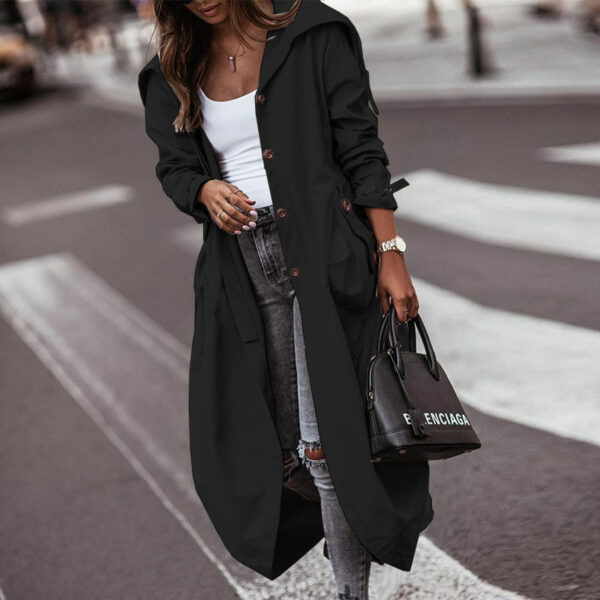 Temperament Niche Personality Casual Large Lapel Mid-length Trench Coat