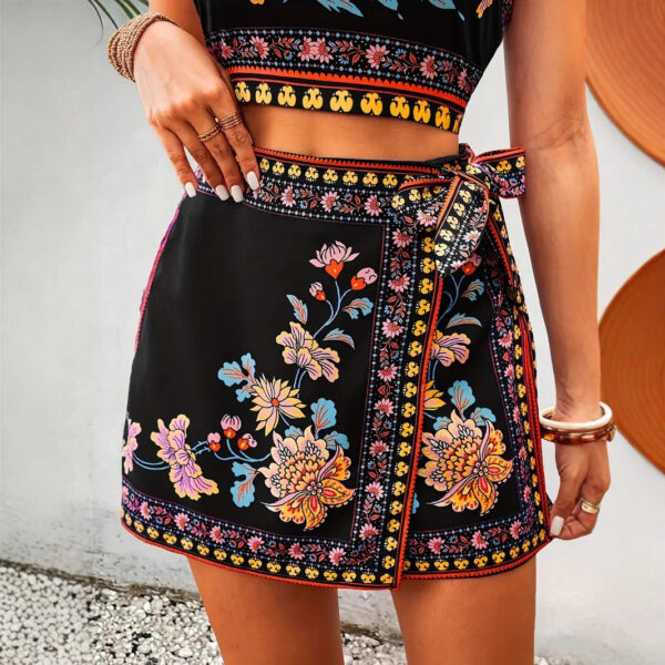 Women's Clothing Moderate Fake Ethnic Style Vest Shorts Set - Image 6