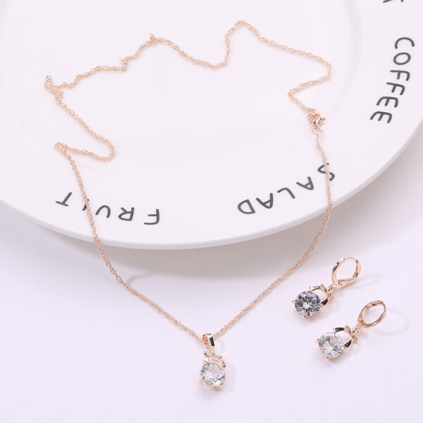 , Europe and America new jewelry, crystal earrings, jewelry set, Korean version of the bride necklace, gold-plated butterfly pendant - Image 6