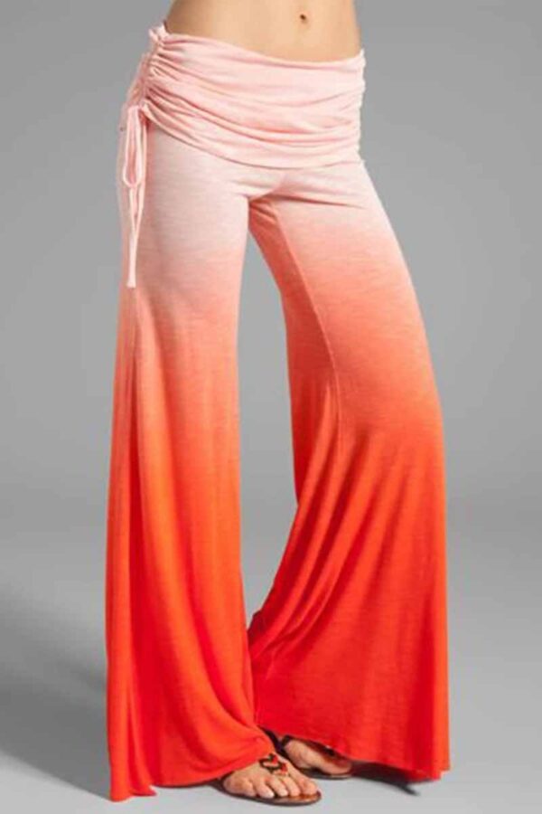 Women's Printed Casual Micro-pull Drawstring Trousers Wide-leg Pants - Image 9