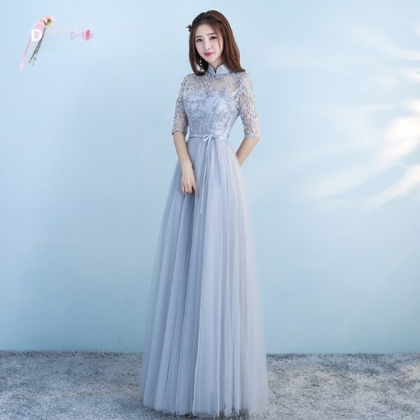 Long Bridesmaid Blue Wedding Dress Girlfriends Party Dress - Image 6