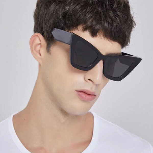 Large Frame Cat Eye Simple Sunglasses - Image 6