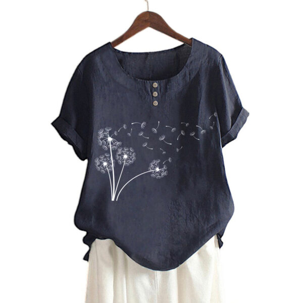 Loose-fitting Casual Round-neck Short Sleeve T-shirt - Image 5