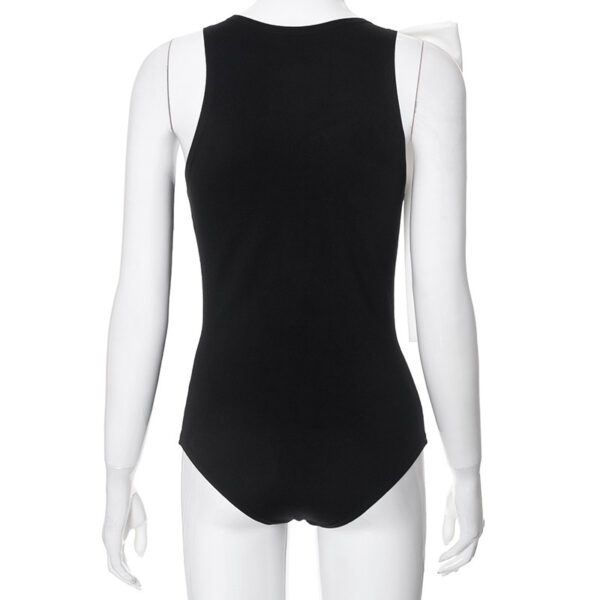 Bow Contrast Color Sleeveless Leotard Women - Image 4