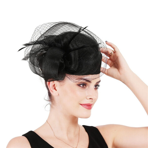 Handmade Noble High-end Linen Headdress Vintage Top Hat - Image 5