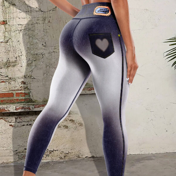 Fashion New Denim Print Yoga Pants Women