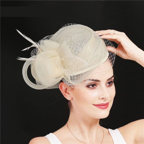 Handmade Noble High-end Linen Headdress Vintage Top Hat - Image 7