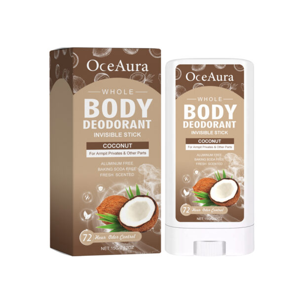 OceAura Coconut Body Deodorant Stick Cleansing Armpit Sweat & Odor Gentle & Soothing Deodorant Stick - Image 2