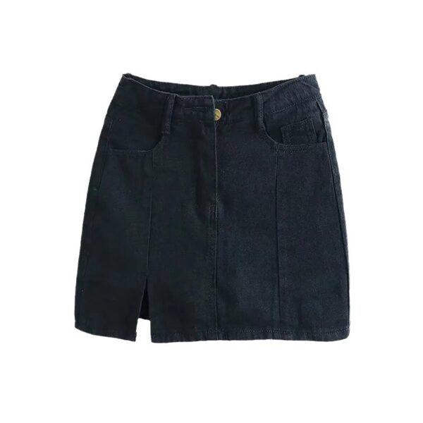 Black Denim Skirt For Women Spring - Image 5