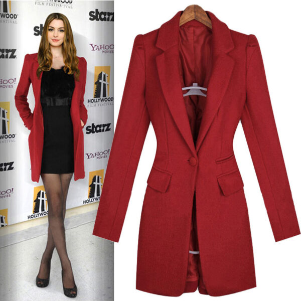 Autumn And Winter European And American Mid-length Slim-fit British Lunzi Woolen Coat Woolen Coat