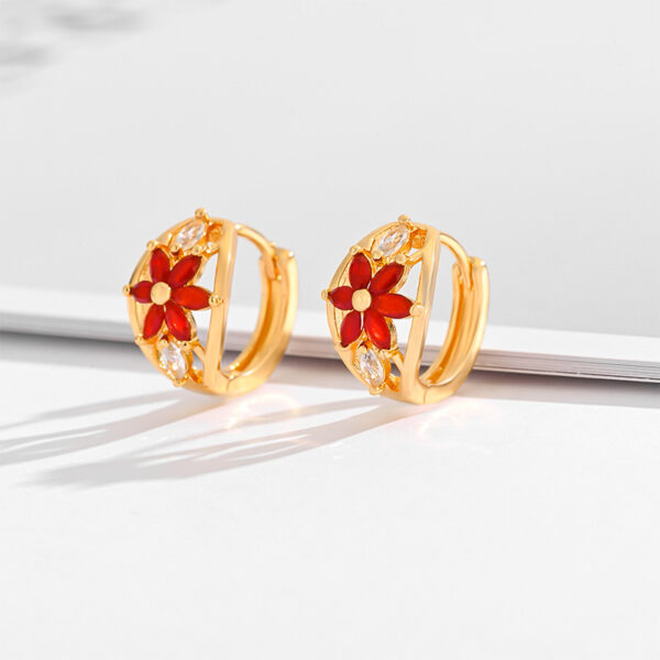 Fashion Multi-style Square Crystal Zircon Ornament Gold Plated Diamond Ear Ring - Image 5