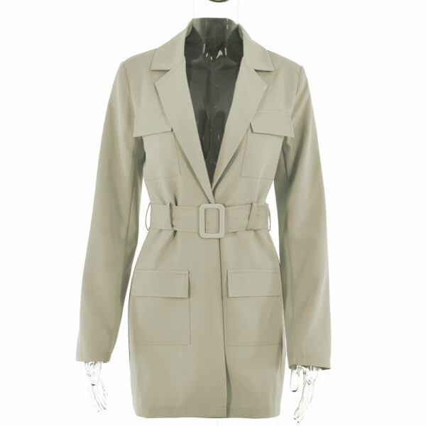 Solid Color Cardigan Long Sleeved Lapel Suit - Image 4