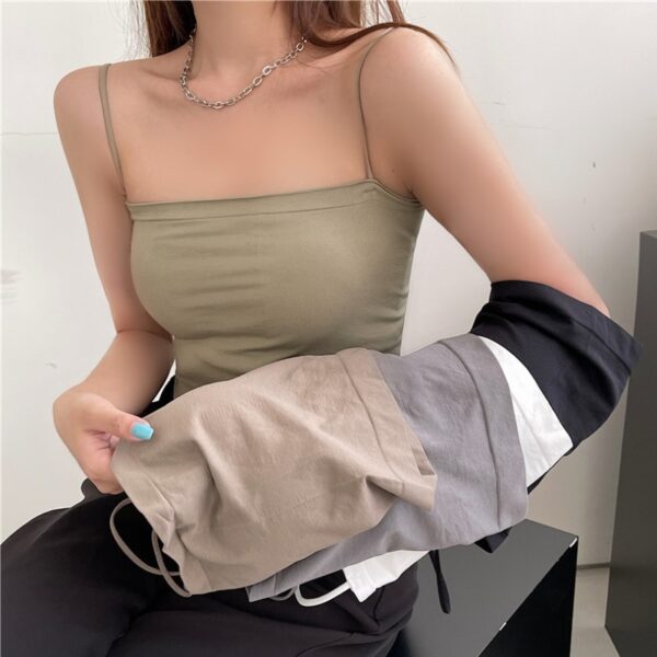 Solid Color Camisole Women's Summer Base Long Tube Top - Image 3