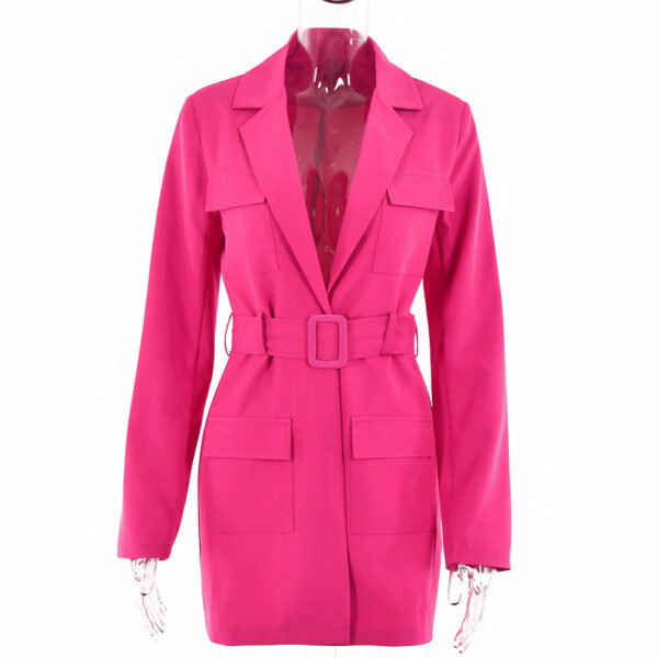 Solid Color Cardigan Long Sleeved Lapel Suit - Image 6