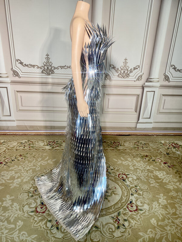 Stage Advanced Light Luxury Evening Dress Sequined Design Side Slit Tail Slim Temperament - Image 7