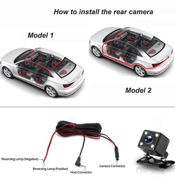 Dash Cam Car HD 1080P Front-Rear-Inside Dual Lens Video Recorder Camera G-Sensor - Image 8