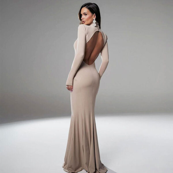 Women's Skinny Hip Skirt Backless Evening Party Dress - Image 6