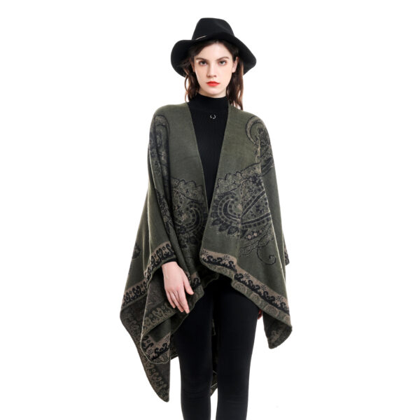 Plaid Printed Elegant Socialite Winter Travel Fashionable Warm Talma - Image 4