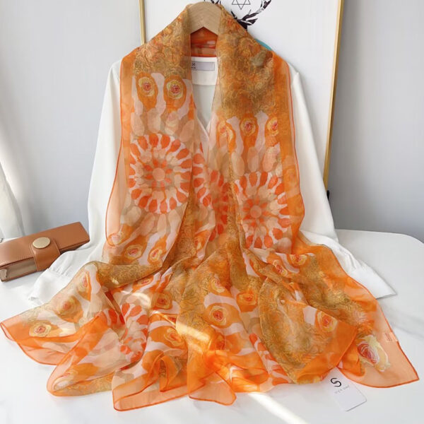 Fashionable Stylish Yourou Yarn Rose Scarf For Women - Image 3