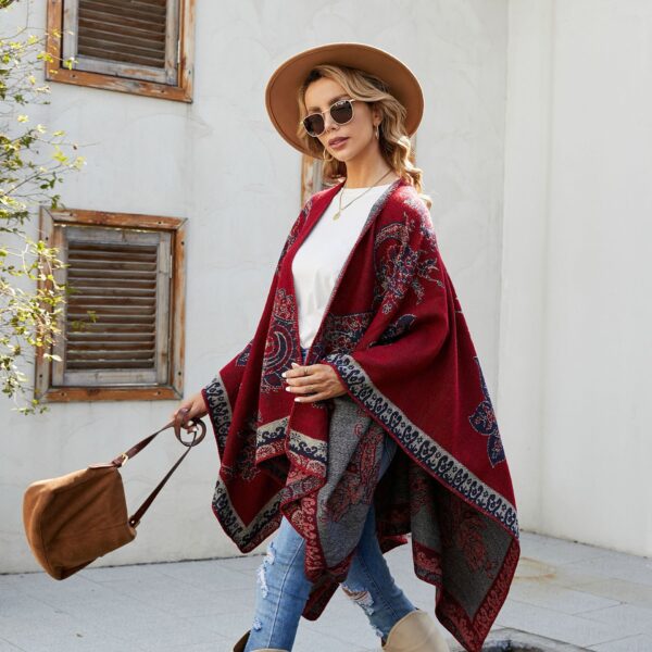 Plaid Printed Elegant Socialite Winter Travel Fashionable Warm Talma - Image 10