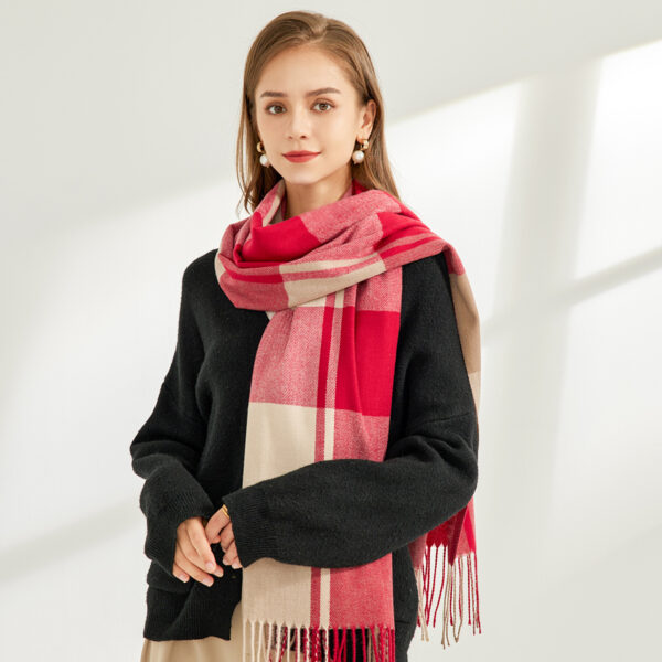 Artificial Cashmere Scarf Thickened Warm Tassel Shawl - Image 4