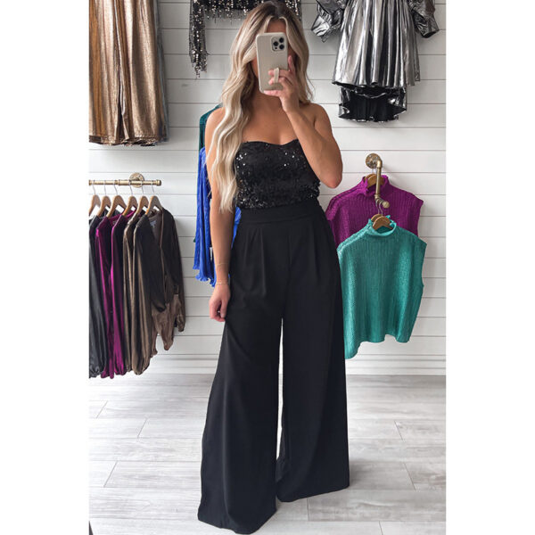 Women's Casual Fashionable Sequins Vest Jumpsuit - Image 4