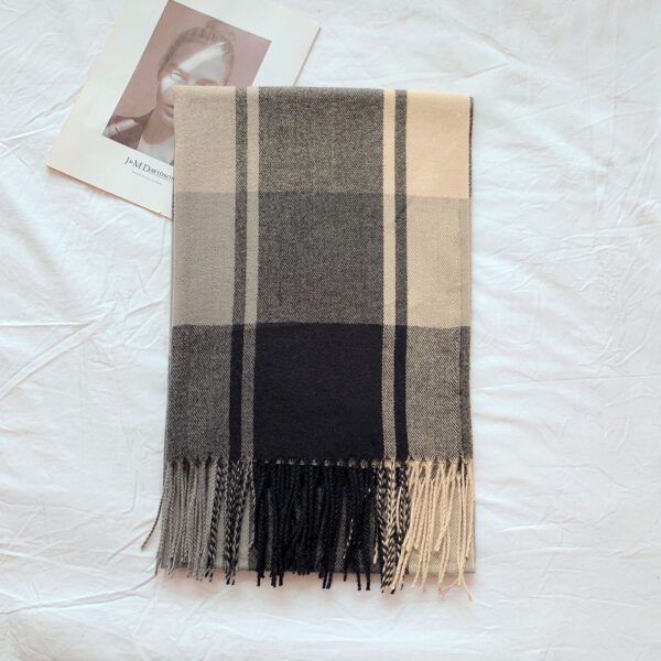 Artificial Cashmere Scarf Thickened Warm Tassel Shawl - Image 3